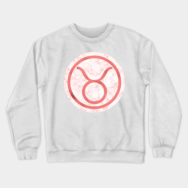 Living Coral Marble Zodiac - Taurus Crewneck Sweatshirt by BiscuitSnack